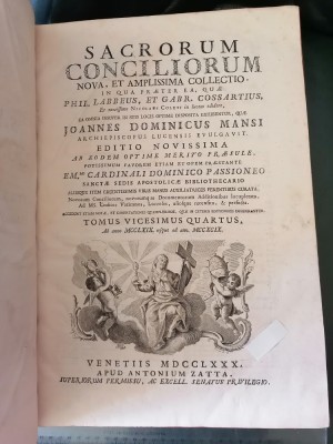 SACRORUM CONCILIORUM. NOVA ET AMPLISSIMO COLLECTIO. VOL. 24.an1780.latina. foto