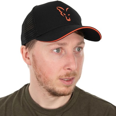 Sapca Fox Collection Trucker Cap Black &amp;amp; Orange foto