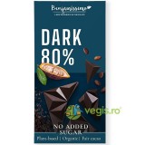 Ciocolata Neagra cu 80% Cacao fara Zahar Adaugat Ecologica/Bio 60g