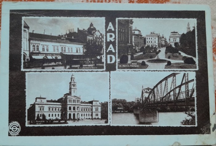 Carte postala, imagini din Arad, 1945
