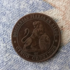 MONEDA-5 CENTIMOS 1870- SPANIA