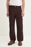 Levi&#039;s pantaloni de bumbac culoarea maro, drept, 568 LOOSE STRT