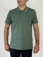 U.S. Grand POLO Tricou polo barbati cu logo brodat si detalii contrastante, Regular fit, Verde inchis, M