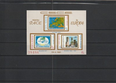 1981LP 1043 CONFERINTA PENTRU SECURITATE SI COOPERARE COLITA NEDANTELATA MNH foto