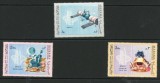 Manama 1969 - Apollo 11, aselenizarea, cosmonautica, serie dantelata neuzata