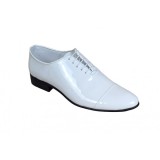 Pantofi barbati eleganti pentru ceremonii din piele naturala lac, alb MOD1ALAC