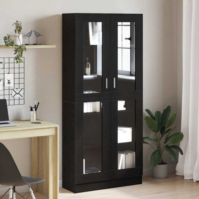 vidaXL Dulap pentru cărți Stejar negru 82.5 x 30.5 x 185 cm