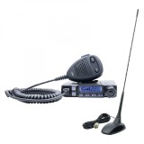 Kit statie radio CB PNI Escort HP 7120 ASQ, RF Gain, 4W, 12V si antena CB PNI Extra 48 cu magnet inclus
