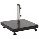 Suport umbrela soare granit Gossi, 30kg, Negru, 45x45cm, roti, pt. stalpi 38/48mm