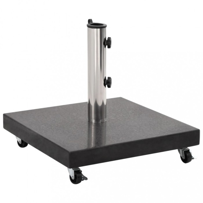 Gossi suport umbrela de soare, negru, 30 kg, granit, patrat
