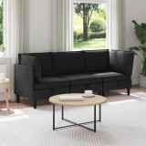 vidaXL Set de mobilier pentru living 3 pcs Negru Țesătură 3413808