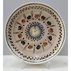 Farfurie din ceramica, Horezu, Secol 20, Semnata Mischiu Constantin