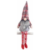 Figurina Mos Craciun textil multicolor II 10x8x40 cm