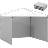 Outsunny Set de 3 piese panouri laterale cu fermoar pentru pavilion 3 x 3 m, gri deschis | Aosom Romania