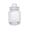 Borcan pentru dulciuri, model dungi reliefate, Sticla, 10.5x19 cm, ATU-087231, Oem