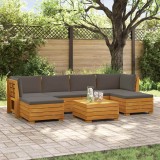 vidaXL Set de canapele de exterior 7 Bucată Maro Lemn Solid de Acacia 3403112