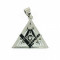 Pandantiv Masonic - Triunghi Argintiu cu Negru - MM757
