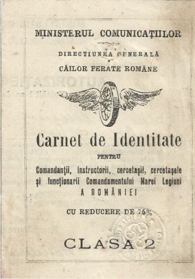 A3757N Carnet de identitate pentru comandanții, instructorii, cercetașii, cercetașele și funcționarii Comandamentului Marei Legiuni a Rom&amp;acirc;niei foto