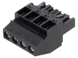Conector tată cu șurub pentru relee - 4 pini, 90&deg; - CELDUC