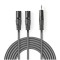 Cablu audio stereo 2x XLR 3-Pin tata - 3.5 mm Jack tata 1.5m gri Nedis