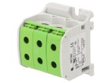 Conector de &Icirc;mbinare Șine Verde 50mm2 1 Pista 6 Borne