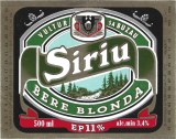 NI507 Etichetă bere blondă Siriu, 1995-1996, Vulturul SA Buzău