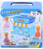 Servieta Jucarie Dentist 19 Piese, Set Medical Complet pentru Copii, Plastic Netoxic, Albastru, Varsta 3+ ani