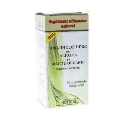 Drojdie de Bere cu Alfalfa si Siliciu Organic 60cpr Hofigal foto