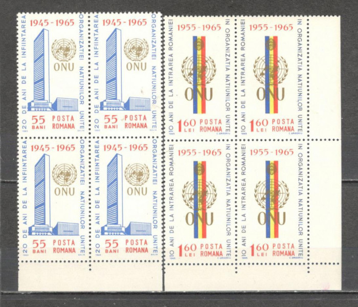 Romania.1965 20 ani ONU bloc 4 TR.635