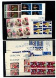 Liechtenstein - Lot timbre neuzate, in blocuri de 4
