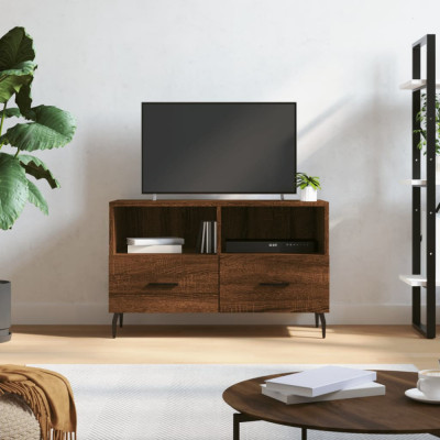 Comodă TV, stejar maro, 80x36x50 cm, lemn prelucrat foto