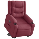 Cumpara ieftin Fotoliu rabatabil cu ridicare, rosu vin, material textil