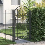 vidaXL Poartă de gard Gri 100 x 175 cm Oțel vopsit &icirc;n pulbere