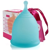 Cupă Menstruală Ball Linovit Store, Silicon Medical, Mărimea L, Albastru Deschis, Reutilizabilă 5-10 Ani, P&acirc;nă la 12h Protecție