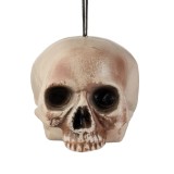 Craniu decorativ suspendabil pentru Halloween, 15 cm, realist, bej-maro-negru, CMCLASS