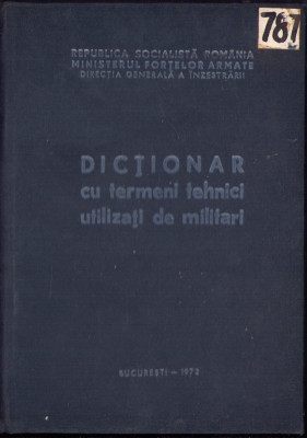 HST C1729 Dicționar cu termeni tehnici utilizați de militari 1972 foto