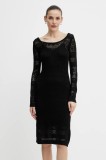 Morgan rochie RMPIMA culoarea negru, midi, dreaptă, RMPIMA
