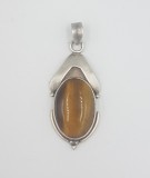 Superb pandantiv vintage art deco manufacturat din argint si agat ochi de tigru