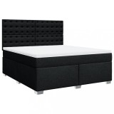 Cumpara ieftin Pat box spring cu saltea, negru, 180x200 cm, catifea