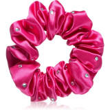 Crystallove Crystalized Silk Scrunchie elastic pentru păr din mătase culoare Hot Pink 1 buc