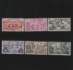 Saint Pierre et Miquelon , Colonii franceze 1946 - Omnibuse , Din Ciad la Rhin , serie 6 valori, dantelate , MNH , Mi.341-345 foto