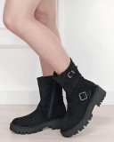 Ghete negre dama cu talpa groasa H8-623 115