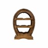 Suport lemn pentru 4 sticle de vin, inaltime 43 cm, maro