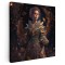 Tablou femeie cu rochie creata cu frunze toamna 1644 Tablou canvas pe panza CU RAMA 60x60 cm