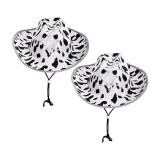 Set de 2 palarii cowboy Spooktacular Creations, pasla, alb/negru, 33 cm