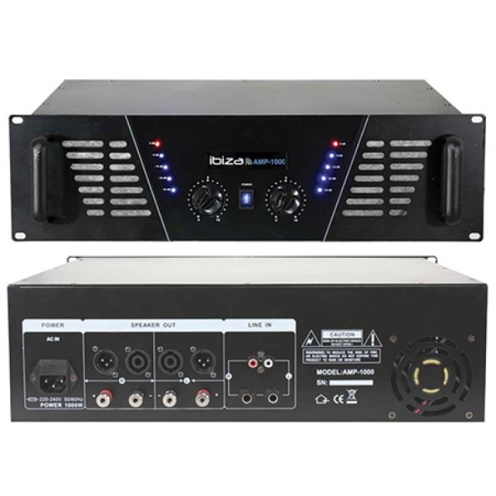 Amplificator sonorizare Ibiza, tehnologie mosfet, jack 6.35 mm, 2 x 800 W Amplificator sonorizare Ibiza, tehnologie mosfet, jack 6.35 mm, 2 x 800 W
