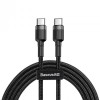 CABLU alimentare si date Baseus Cafule, Fast Charging Data Cable pt. smartphone, USB Type-C la USB Type-C 3A / 60W, 2m, gri + negru &quot;CATKLF-HG1&quot; (timb