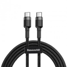 CABLU alimentare si date Baseus Cafule, Fast Charging Data Cable pt. smartphone, USB Type-C la USB Type-C 3A / 60W, 2m, gri + negru &quot;CATKLF-HG1&quot; (timb