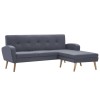 Canapea in forma de L gri deschis 186x136x79cm tapiterie panza