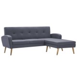 Cumpara ieftin Canapea in forma de L gri deschis 186x136x79cm tapiterie panza